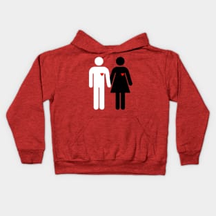 Man and woman black and white Kids Hoodie